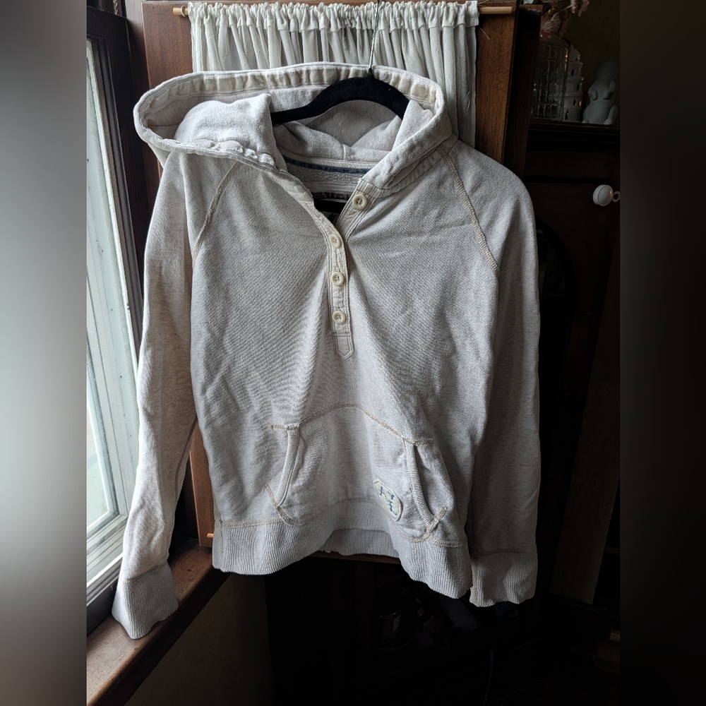 American Eagle Cozy Hooded Pullover Sweater - Cream
